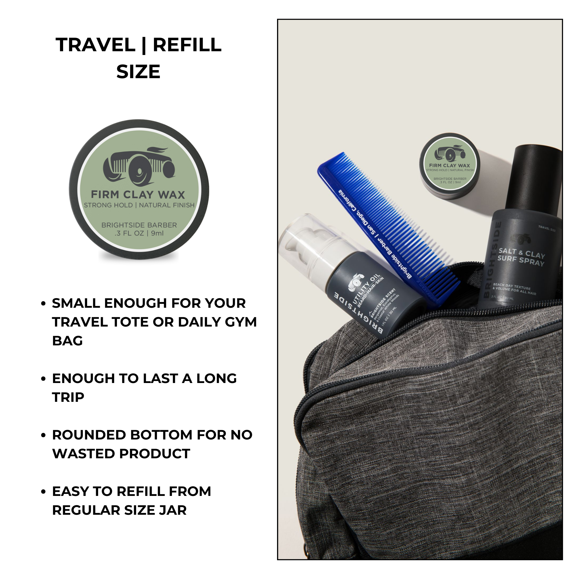 Firm Clay Wax Travel Size